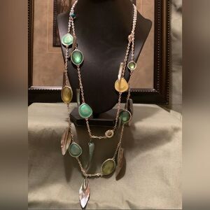 Chico's Multicolor Gemstone Layered Necklace 30"